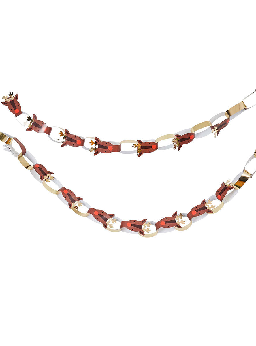 40 Link Reindeer Paper Chain Christmas Decoration - Main Image