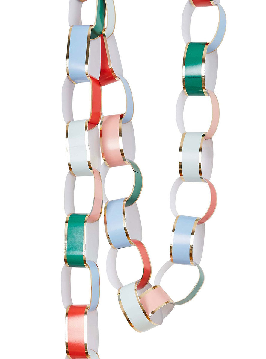 50 Link Merry Christmas Paper Chain Decoration - Close Image