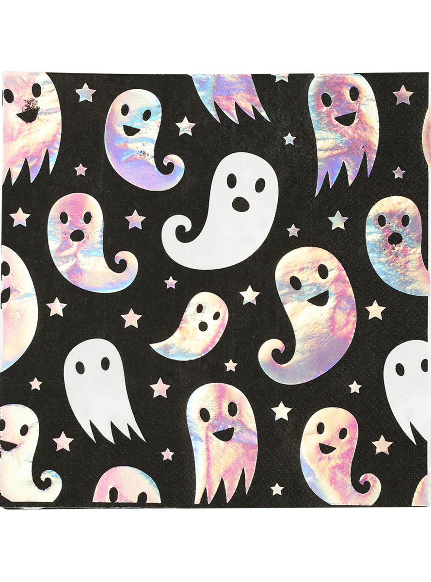 Square 8 Pack Ghost Napkins - Main Image
