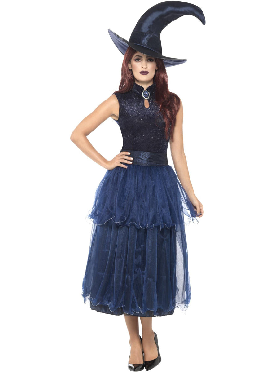 Womens navy blue halloween witch costume - Main image