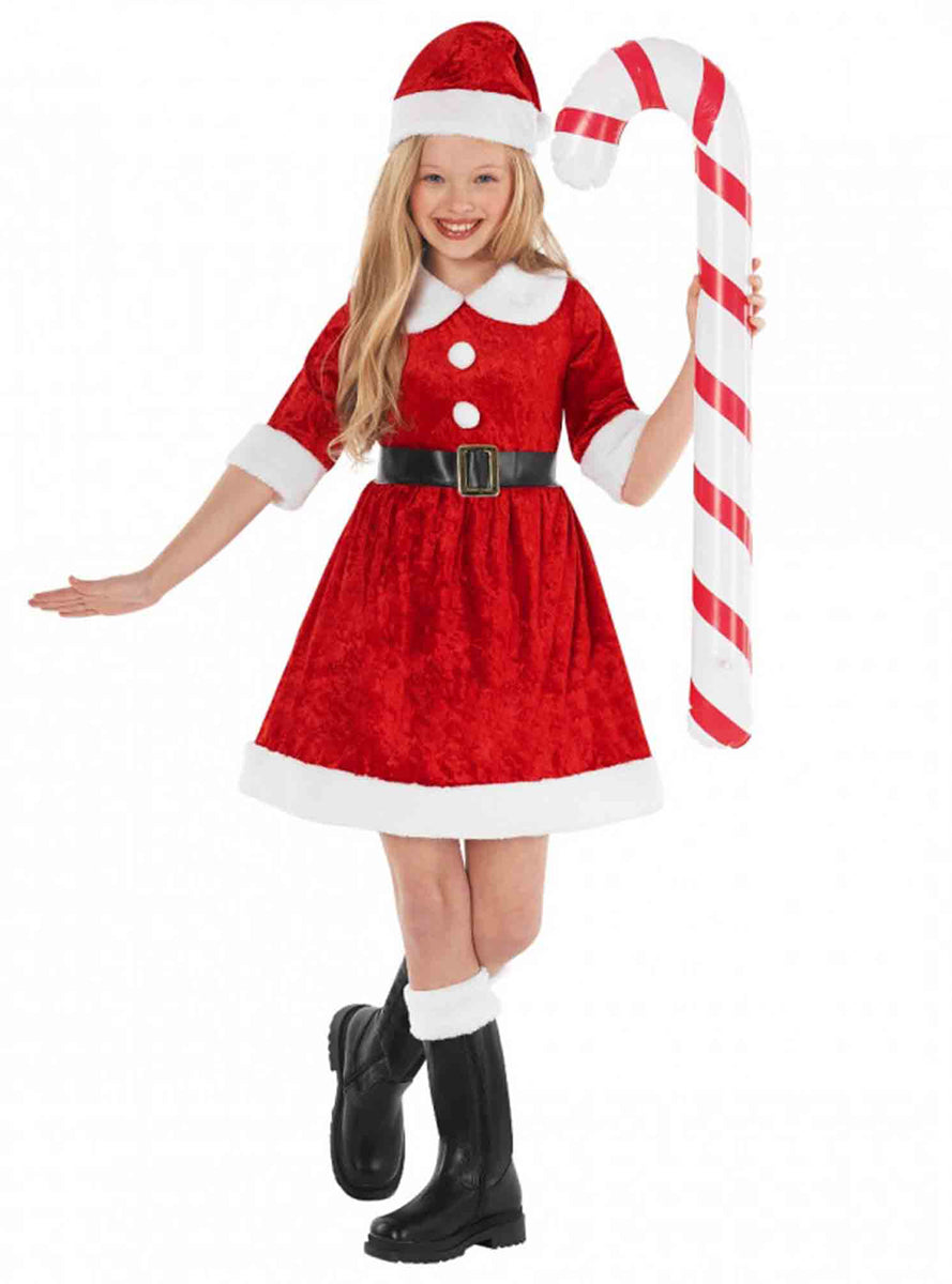 Girls Miss Santa Claus Red Christmas Costume