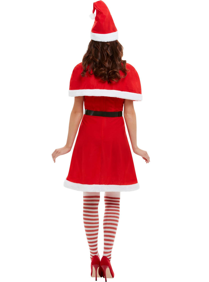Plus Size Womens Miss Santa Red Christmas Costume - Back Image