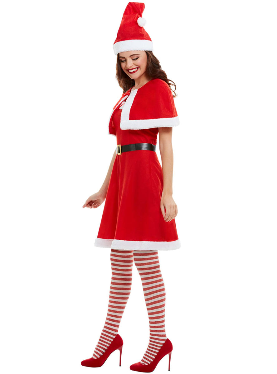 Plus Size Womens Miss Santa Red Christmas Costume - Side Image
