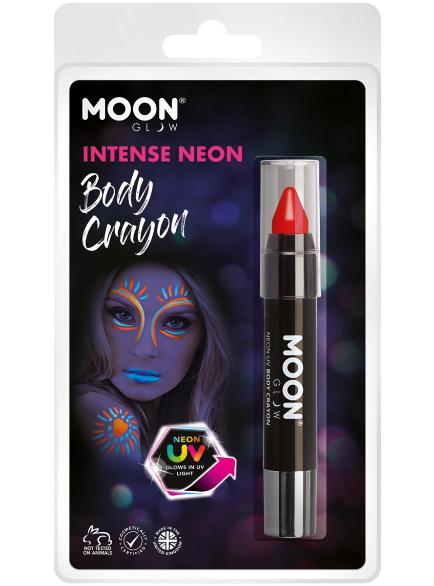 UV Reactive Red Intense Neon Moon Glow Body Crayon - Main Image
