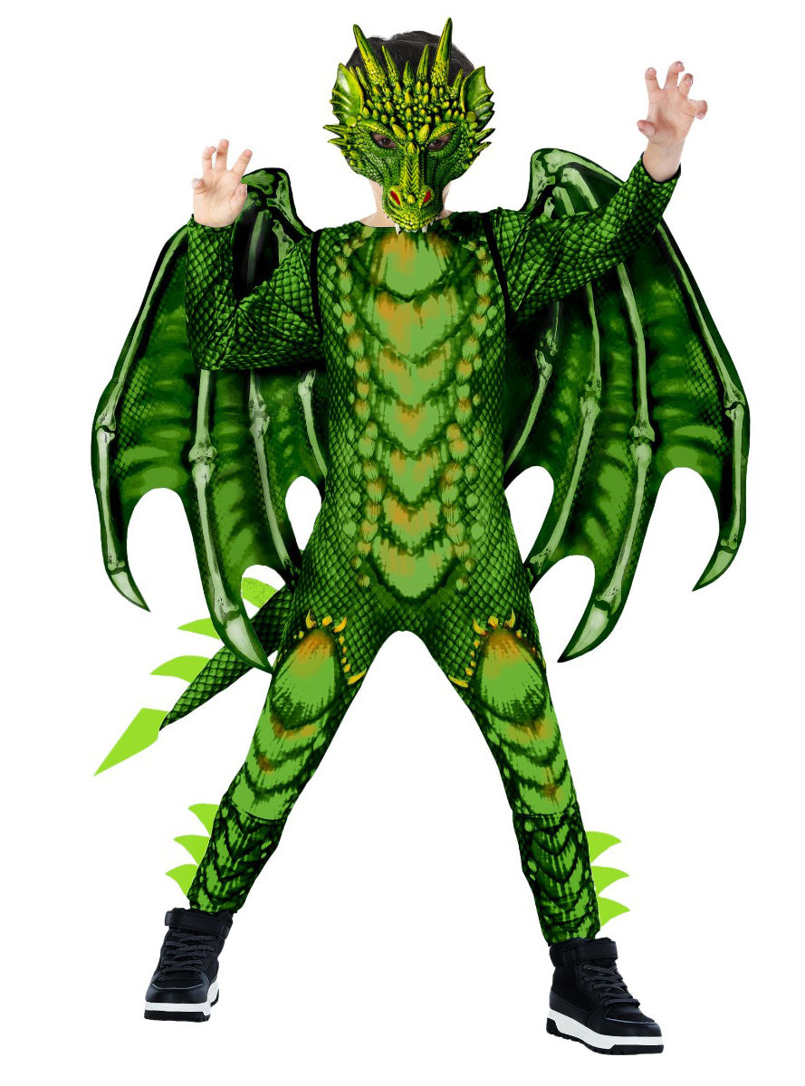 Green Dragon Teen Boys Costume - Alternate Image