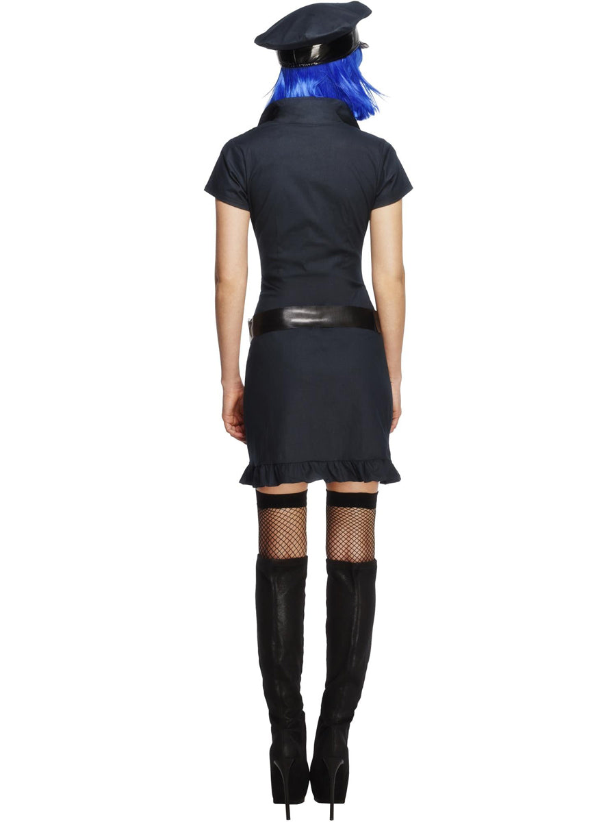 Womens sexy Navy Blue Police Officer Costume - back image