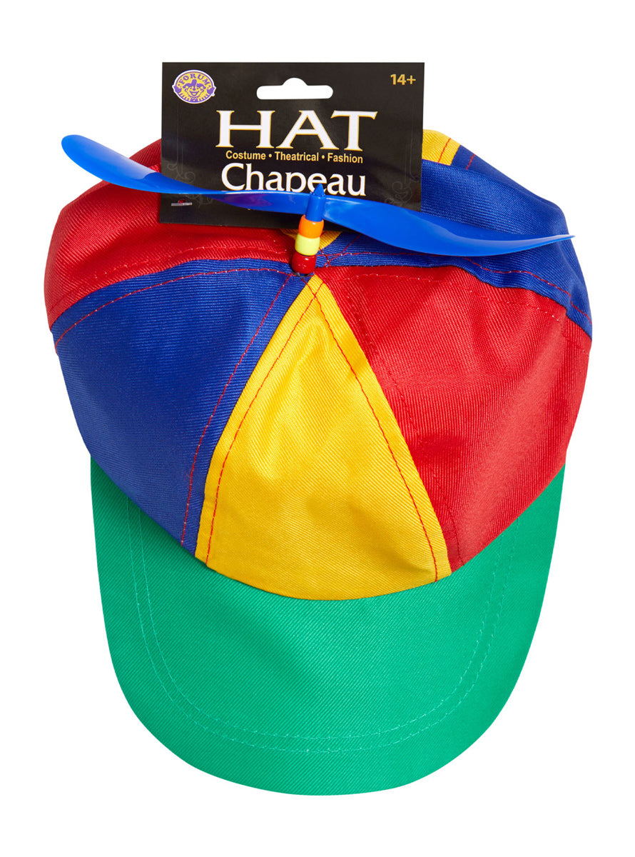 Rainbow Adults Nerd Costume Cape With Propeller - Packaging Image