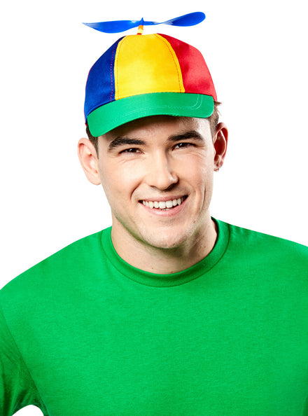 Rainbow Adults Nerd Costume Cape With Propeller - Main Image