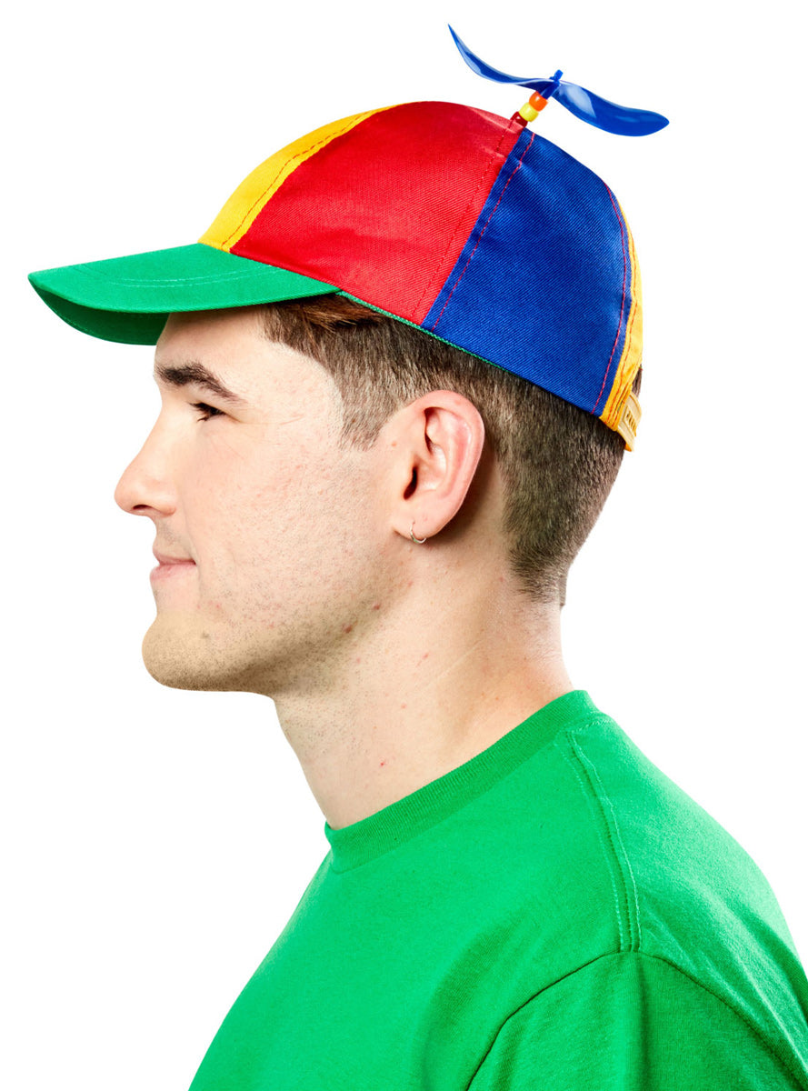 Rainbow Adults Nerd Costume Cape With Propeller - Side Image