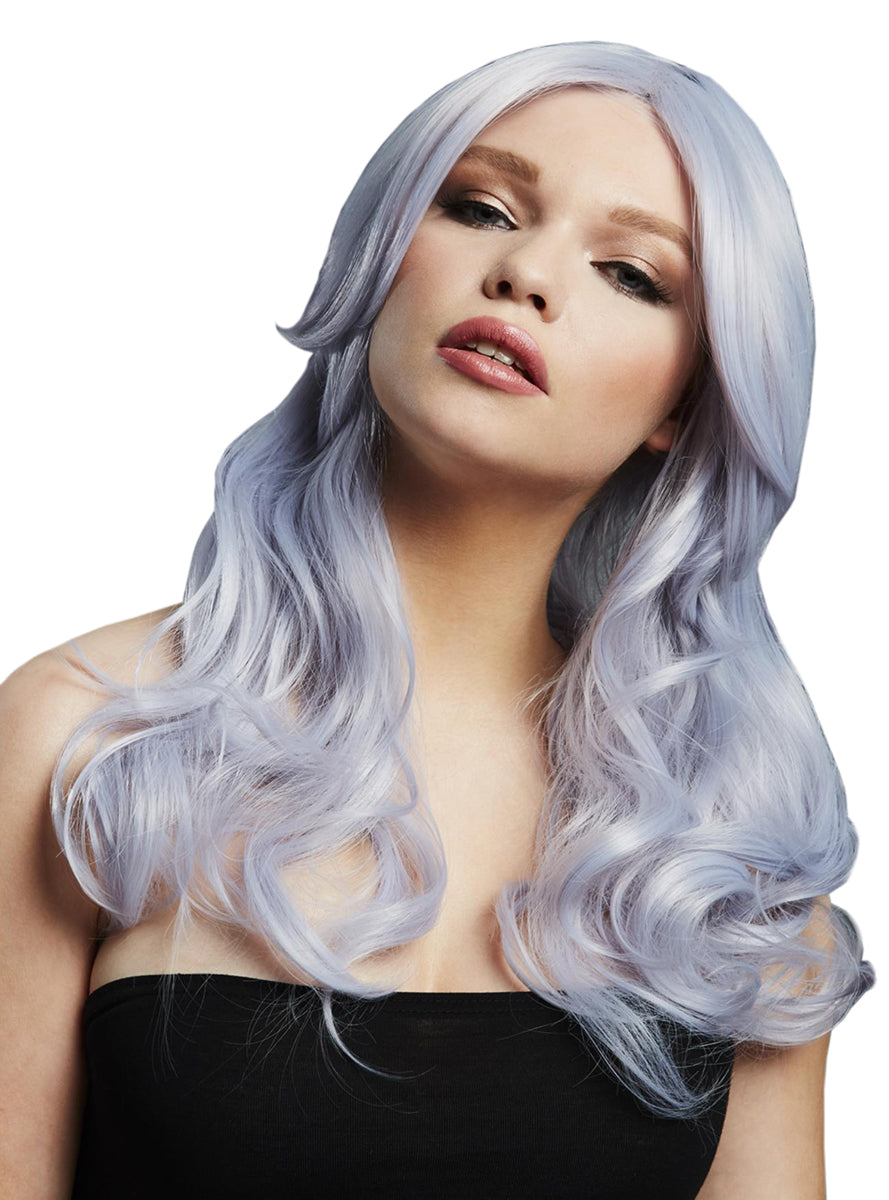 Silver Lilac Womens Deluxe True Blend Wavy Fashion Wig - Main Image