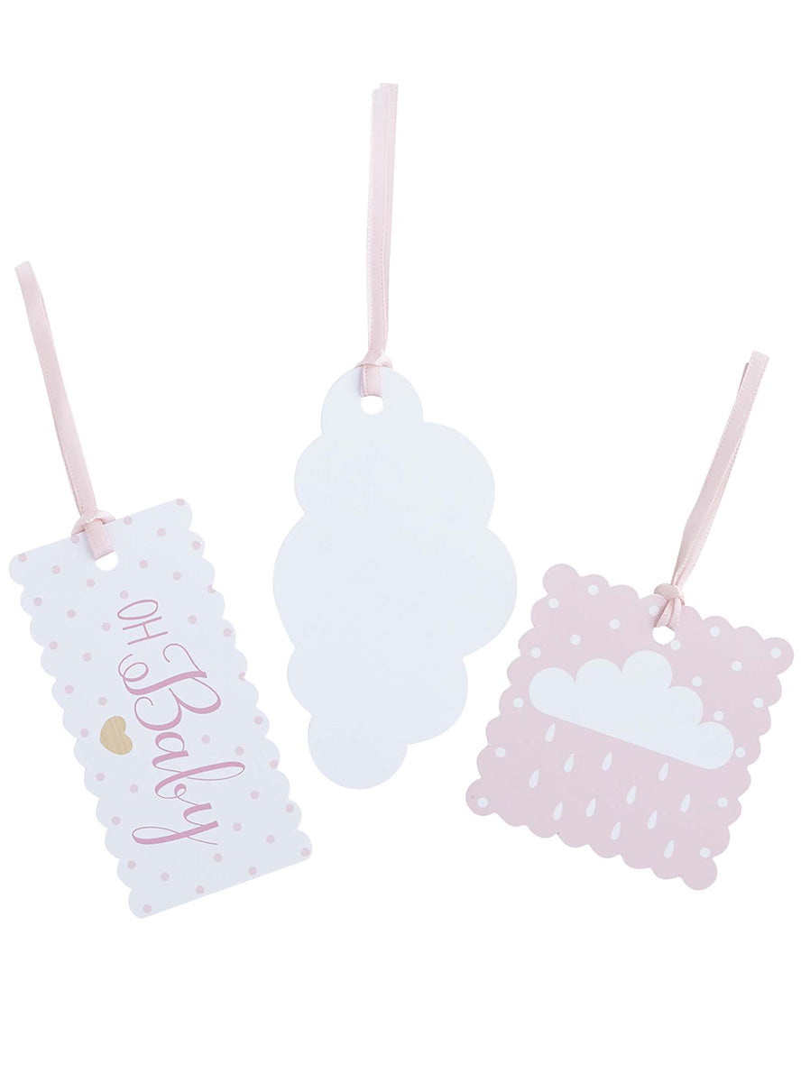 Oh Baby 3 Pack Blue Pink Shower Gift Tags - Main Image