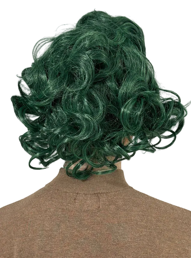 Oompa Loompa Adults Short Green Costume Wig - Back Image