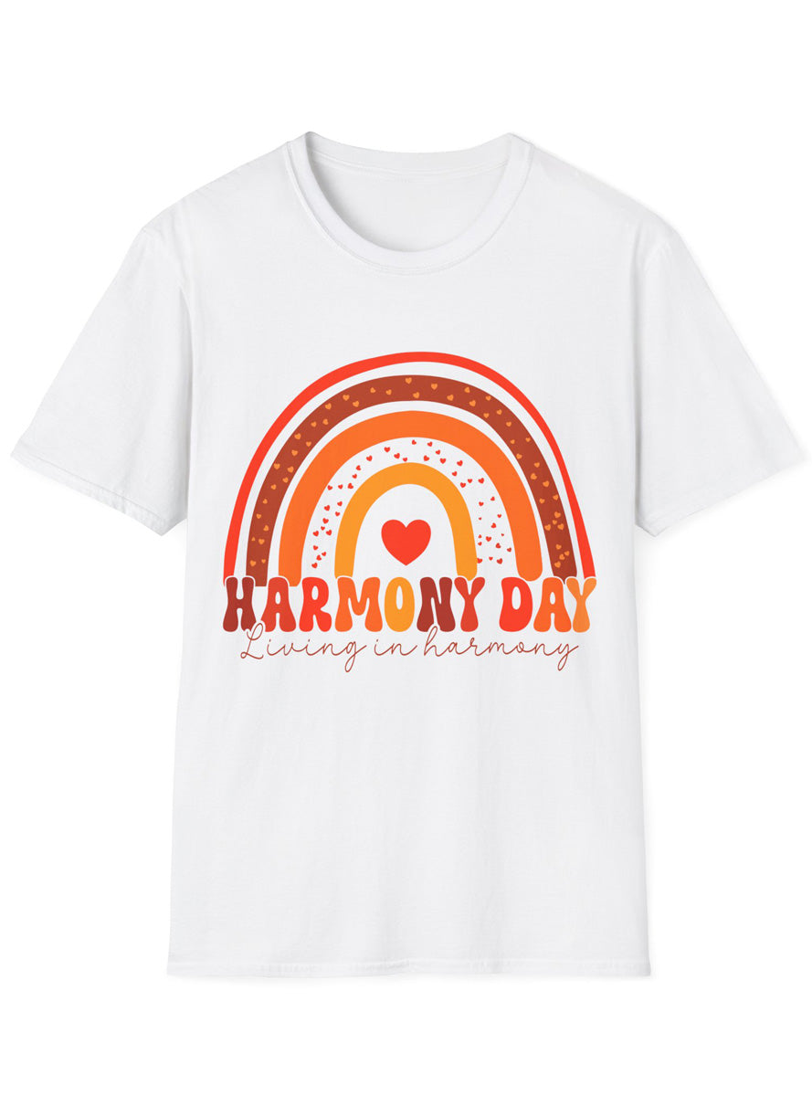 Living In Harmony Adults White Harmony Day Shirt