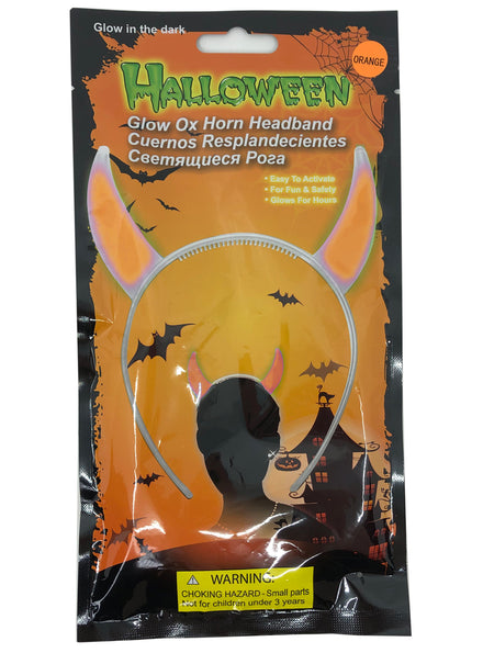 Orange Glow Sticks Devil Costume Headband - Main Image