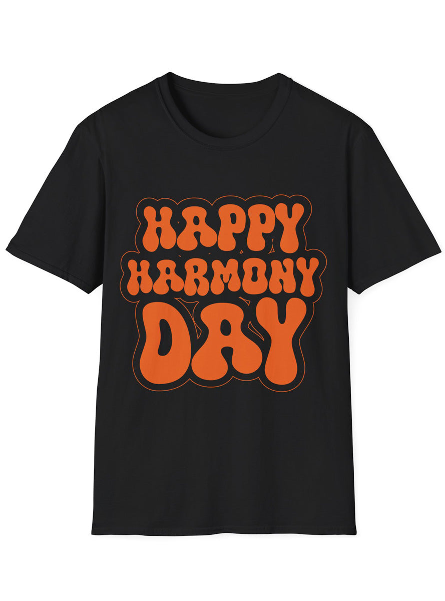 Happy Harmony Day Adults Black Shirt