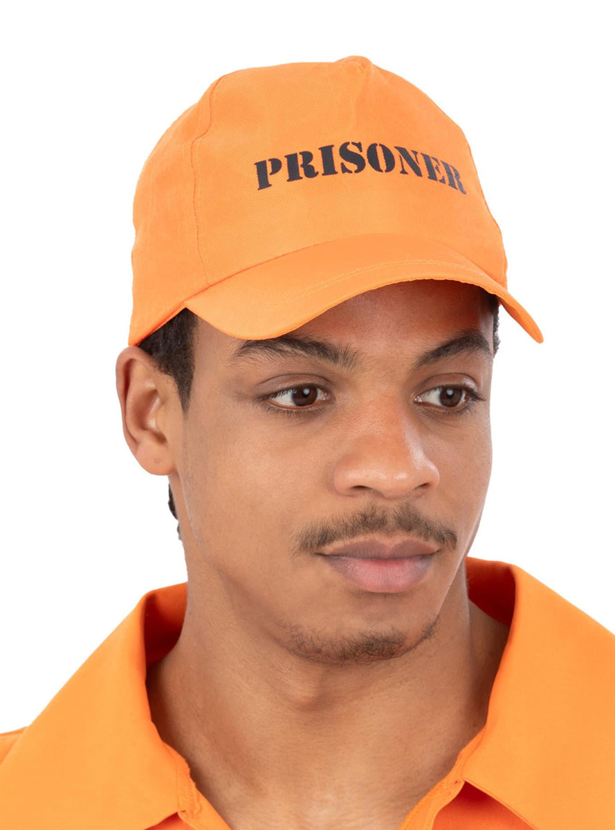Orange Costume Cap with Prisoner Writing