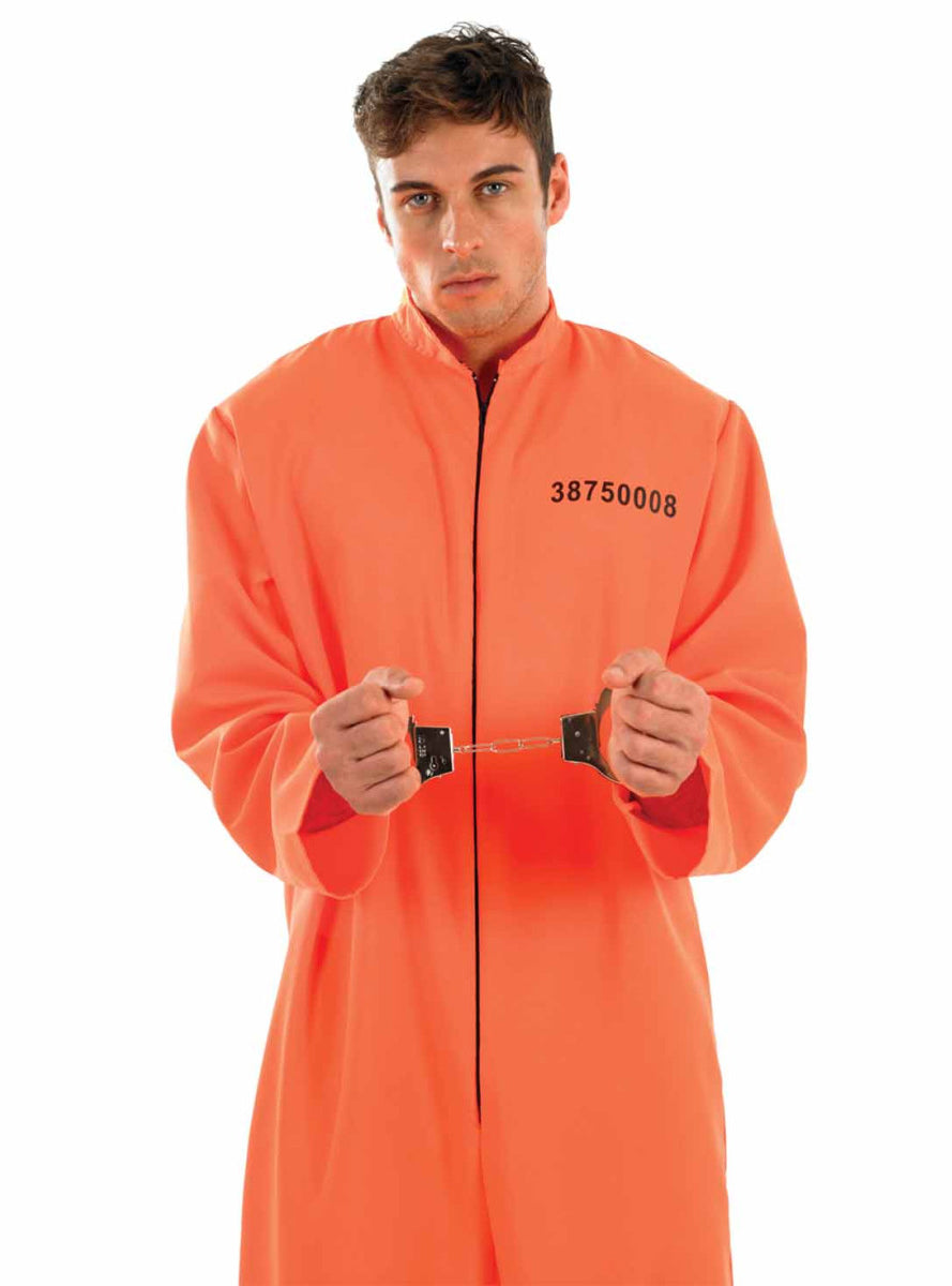 Orange Prisoner Mens Jumpsuit - Close Image
