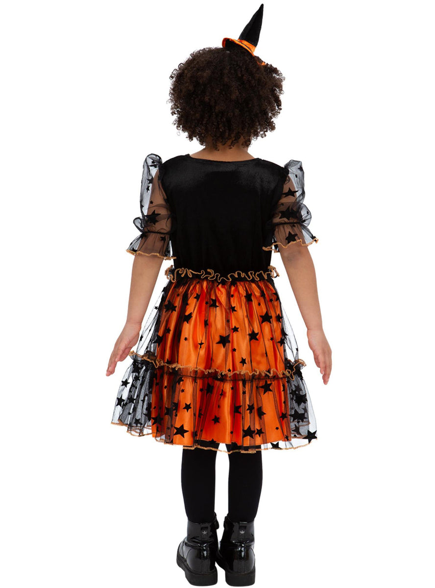 Toddler halloween jack o lantern witch costume - Back image