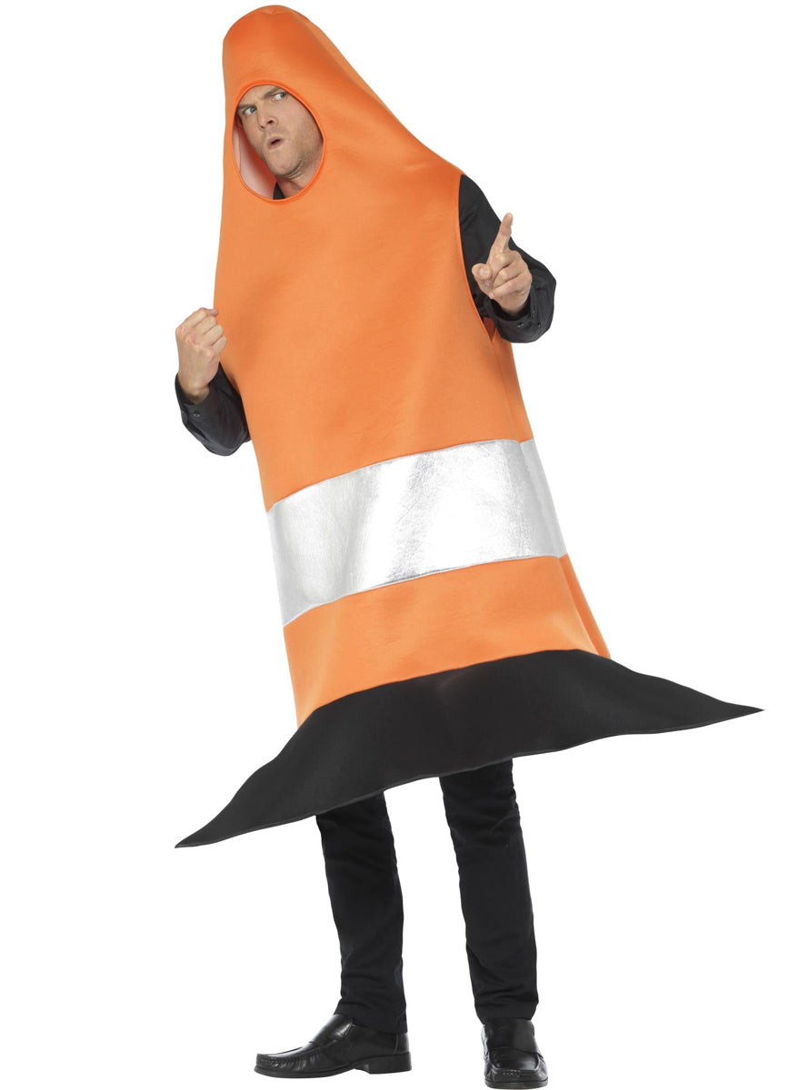 Adults Orange Traffic Cone Novelty Costume - Alternative Image