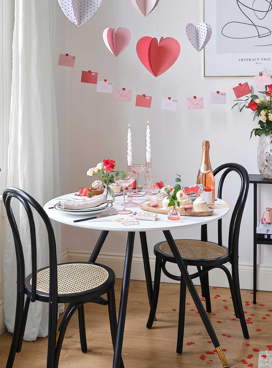 Parisian Love 5 Pack Hanging Heart Decorations - Lifestyle Image 2