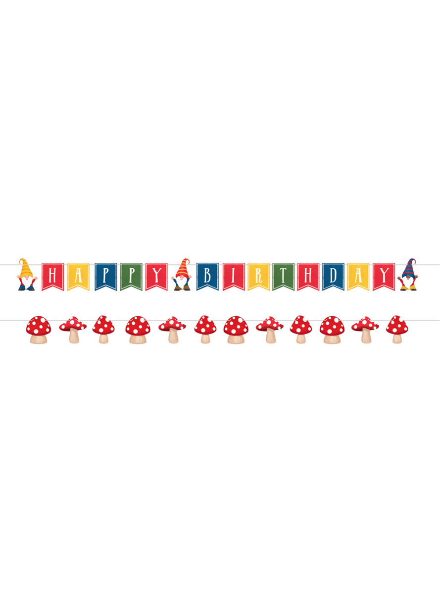 Party Gnomes Happy Birthday 140cm Banner – Main Image