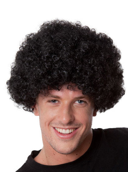 Party Afro Adults Black Costume Wig - Alternative Image