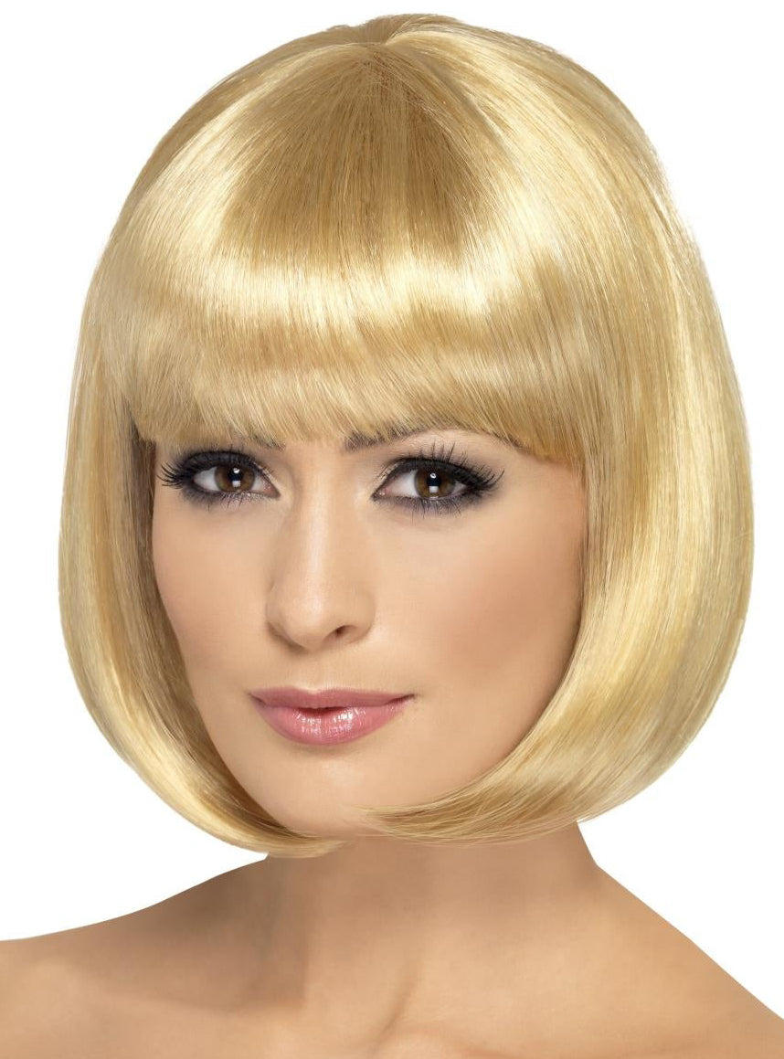 Womens Sort Blonde Bob Wig With Fringe - Main Image