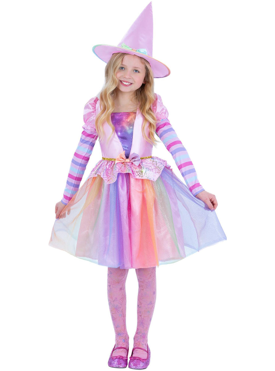 girls pretty halloween witch pastel costume - Main image