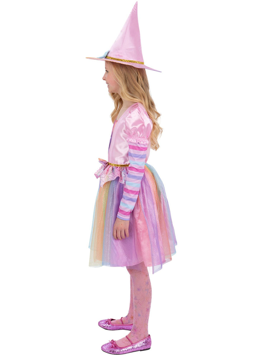girls pretty halloween witch pastel costume - side image