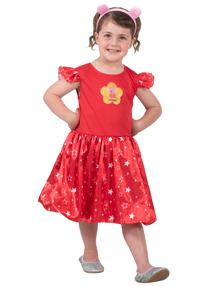 Deluxe Girls Red Peppa Pig Costume Dress - Alternative Image 3