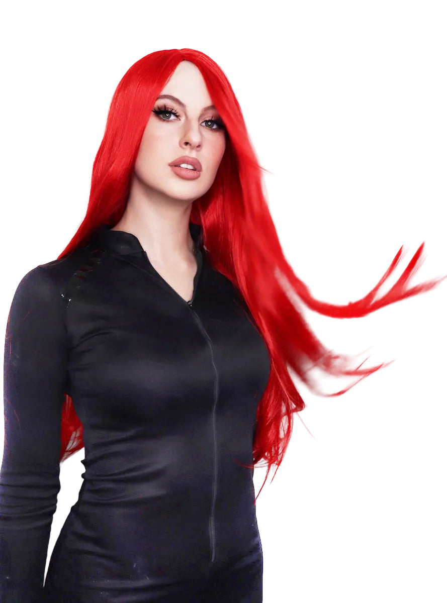 Phoenix Hero Womens Long Red Costume Wig - Alternative Image