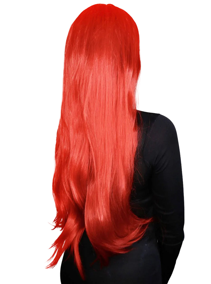 Phoenix Hero Womens Long Red Costume Wig - Back Image