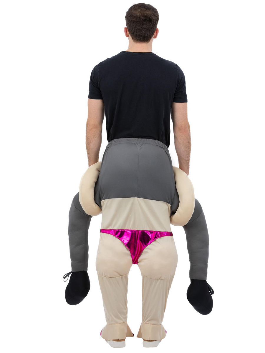 Mens piggyback stripper costume - Back image