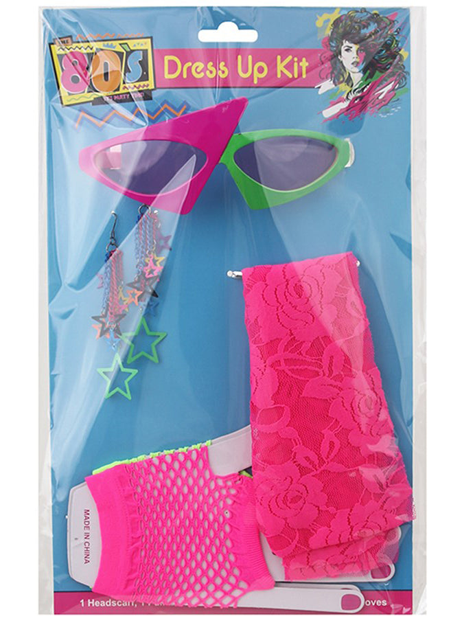 Alternative image of Back To The 80s Pink And Green Costume Accessory Set