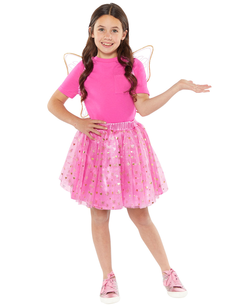 Pink Butterfly Fairy Girls Costume Accessory Kit - Main Image