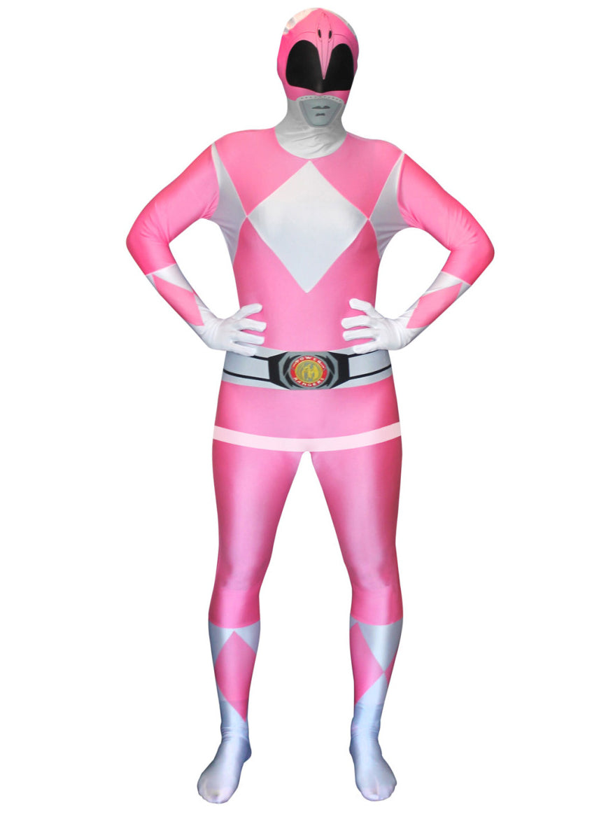 Plus Size Pink Womens Power Ranger Morphsuit - Main Image