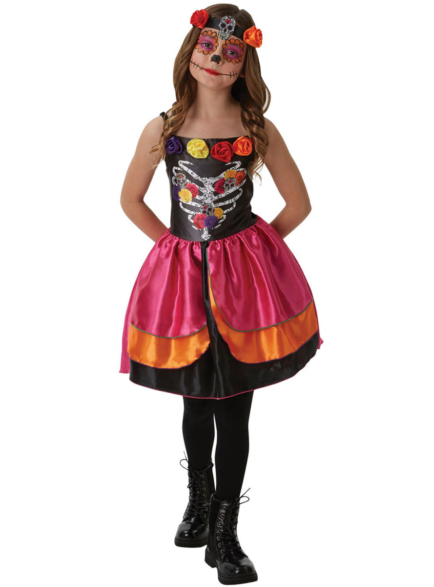 Sugar Skull Girls Day of the Dead Costume Dress - Main Image