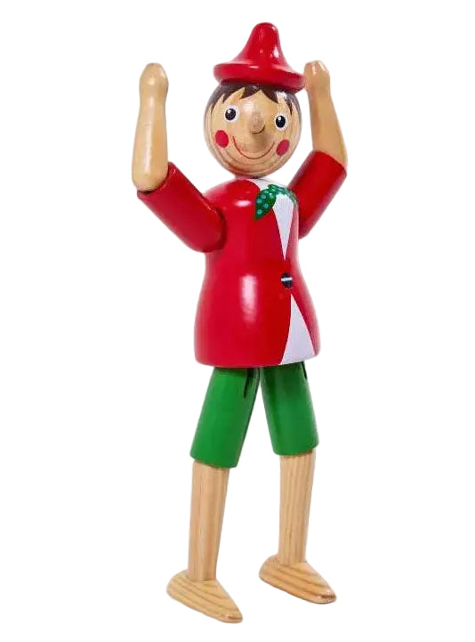 Pinocchio Kids Red Wooden Toy Puppet - Alternative Image 1
