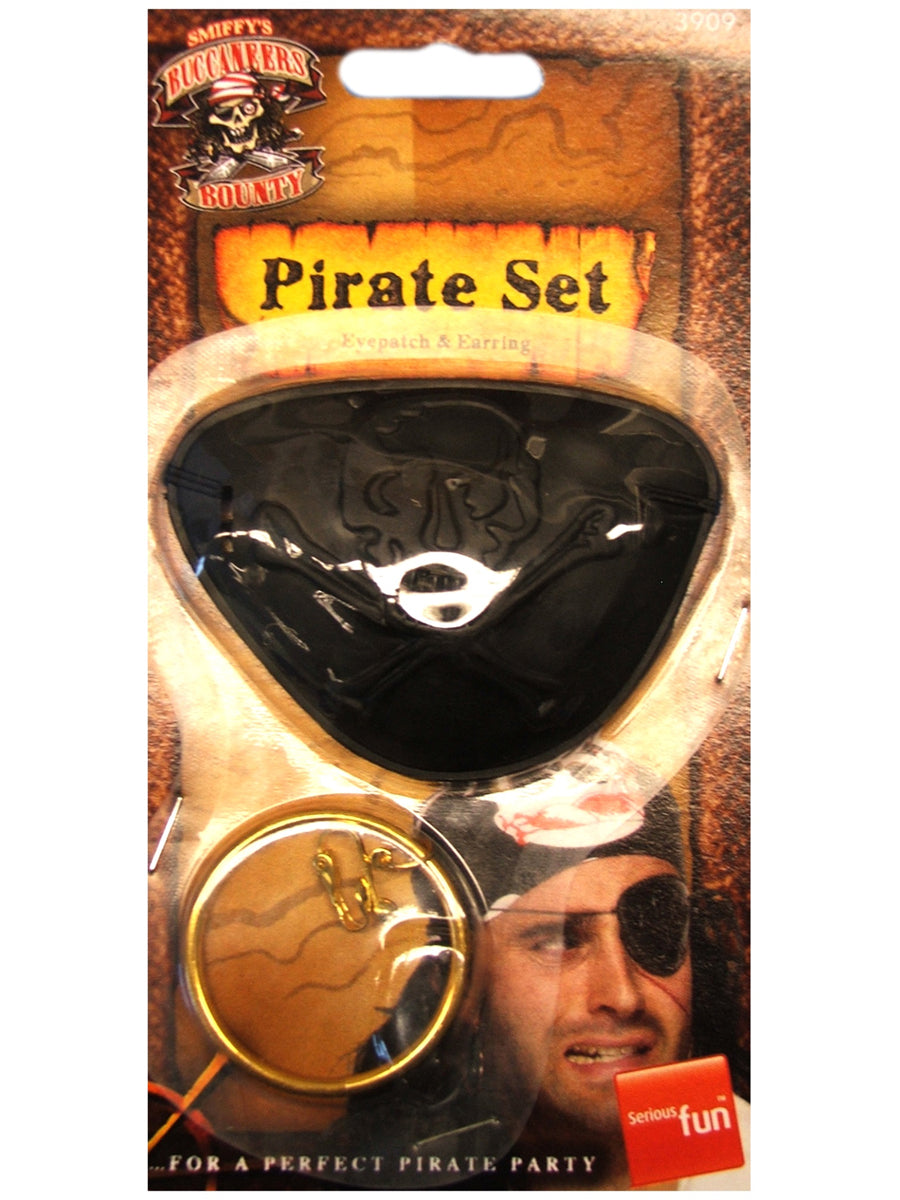 Earring and Eyepatch Pirate Accessory Set - Packaging Image