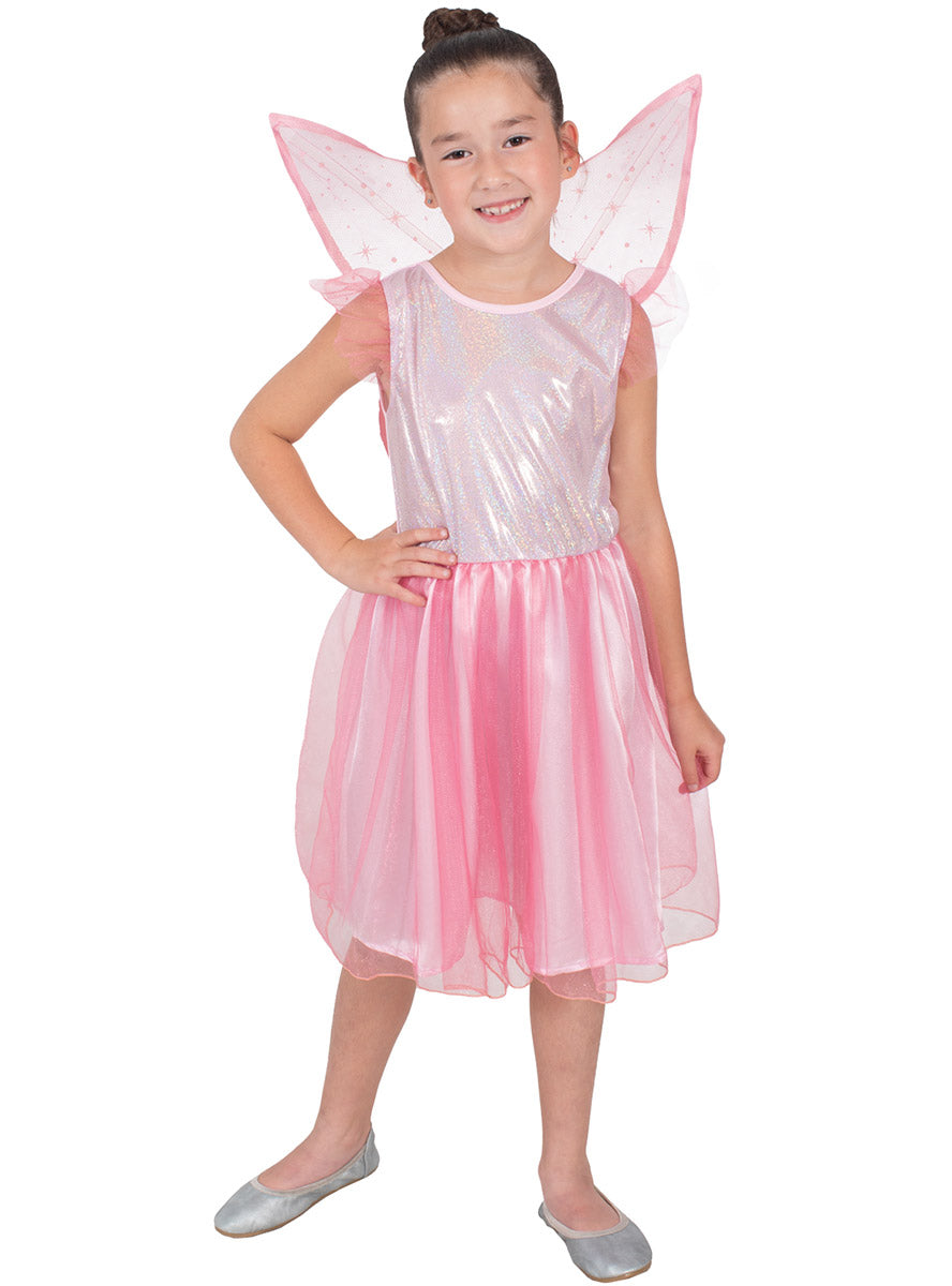 Pink Sparkly Fairy Girls Costume - Alternate Image 2