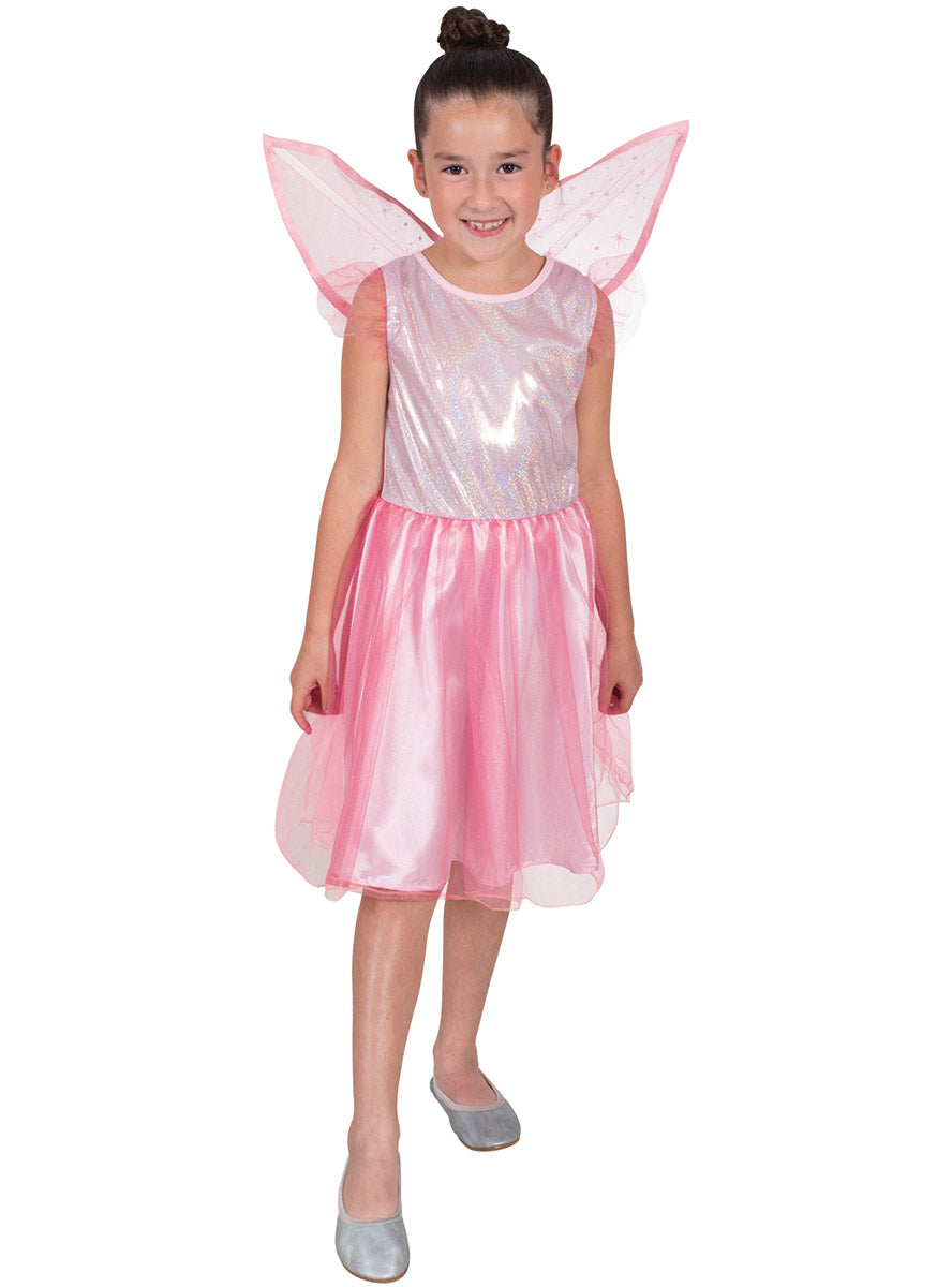 Girls Pink Fairy Costume - Main Image