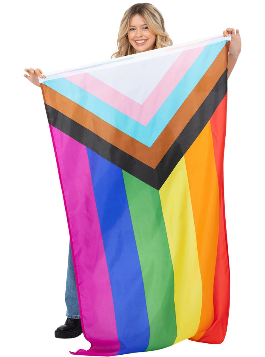 Large LGBITQ Mardi Gras Pride Flag - Alternative Image