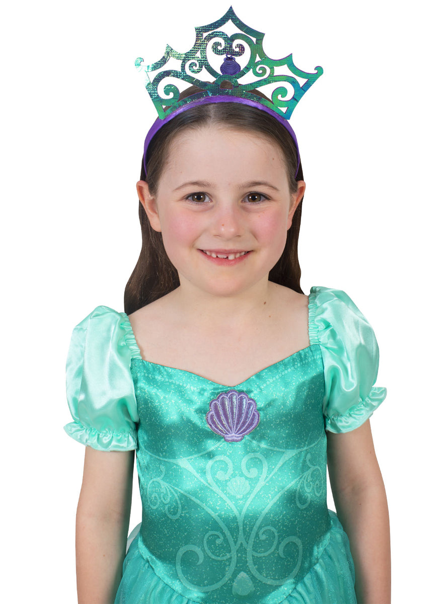 The Little Mermaid Girls Green Princess Ariel Costume Tiara - Alternative Image 2