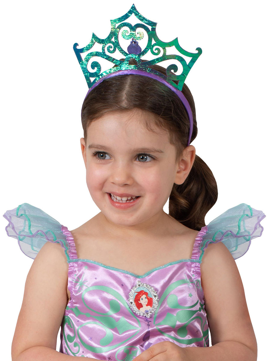 The Little Mermaid Girls Green Princess Ariel Costume Tiara - Main Image