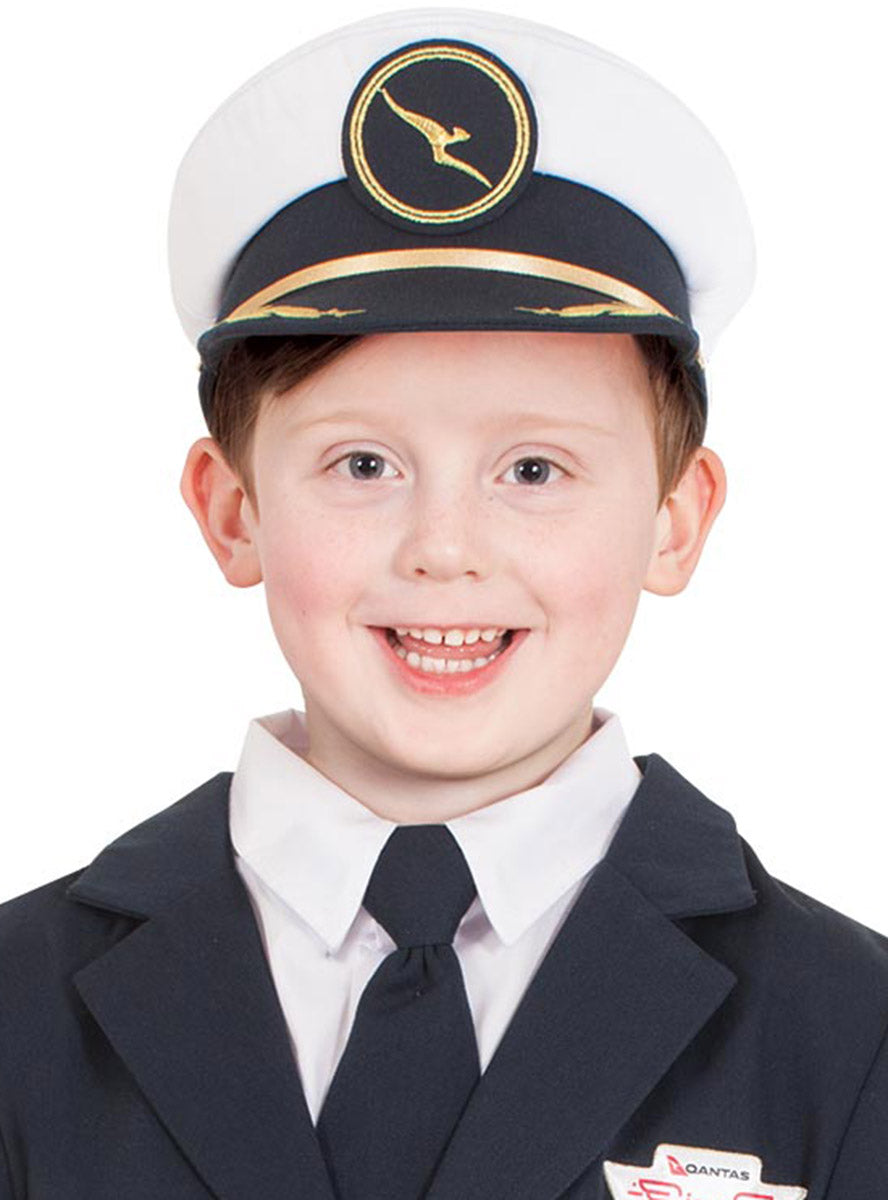 QANTAS Kids Pilot Captain Costume Hat - Boys Image