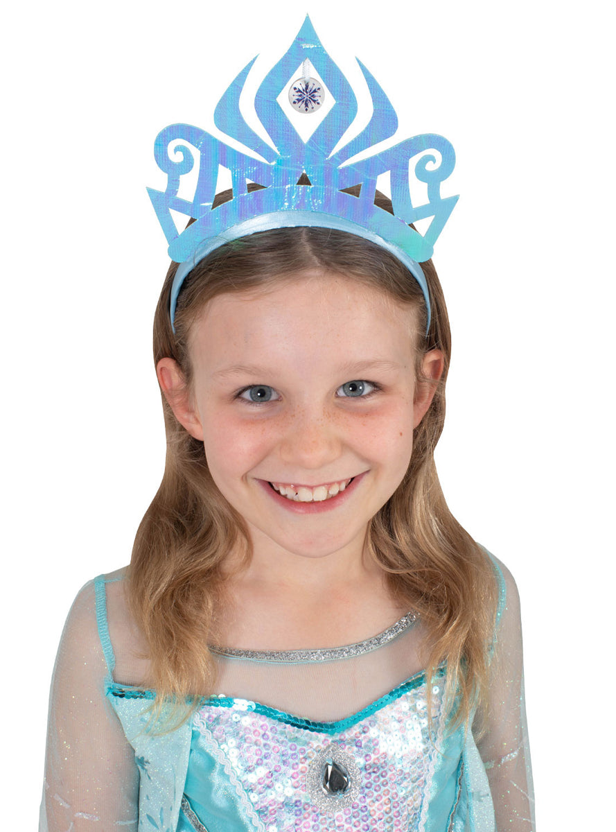 Girls Queen Elsa Disney Frozen Blue Costume Tiara - Main Image