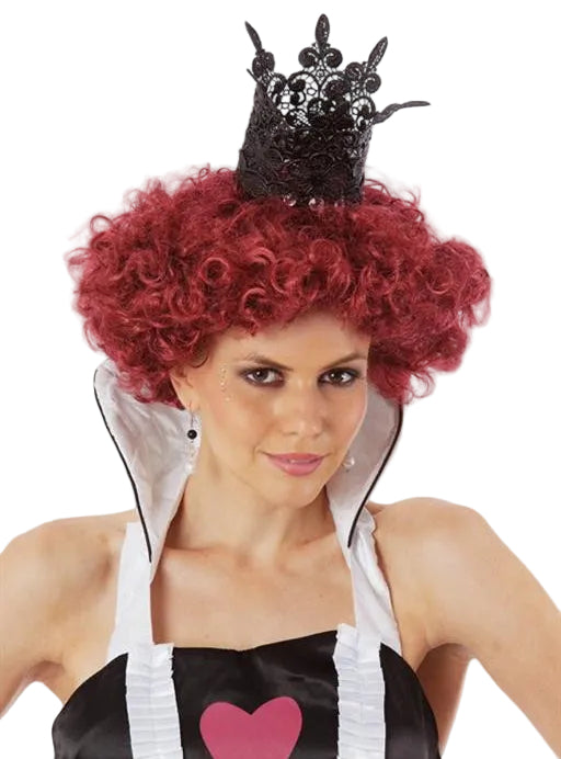 Queen Of Hearts Womens Red Short Curly Costume Wig - Alternative Image