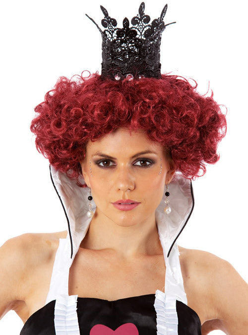 Queen Of Hearts Womens Red Short Curly Costume Wig - Main Image