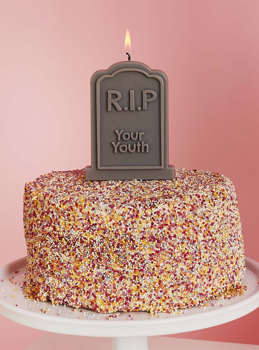 RIP Your Youth Gravestone Birthday Candle - Main Image