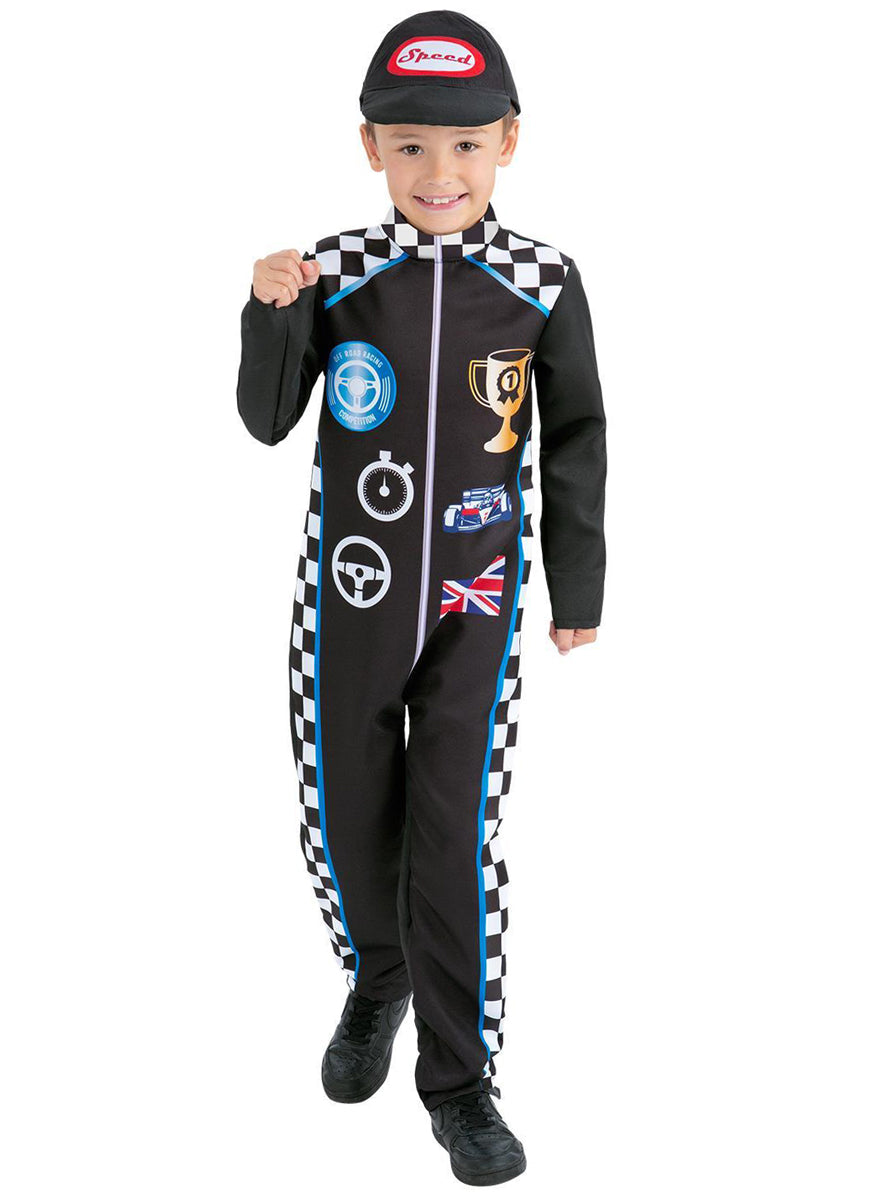 Boys driving race suit costume - Main image